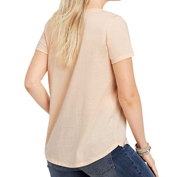 Maurices Soft Pink Orange Peach Coral Homegrown Graphic T-Shirt Size Large - Picture 2 of 16